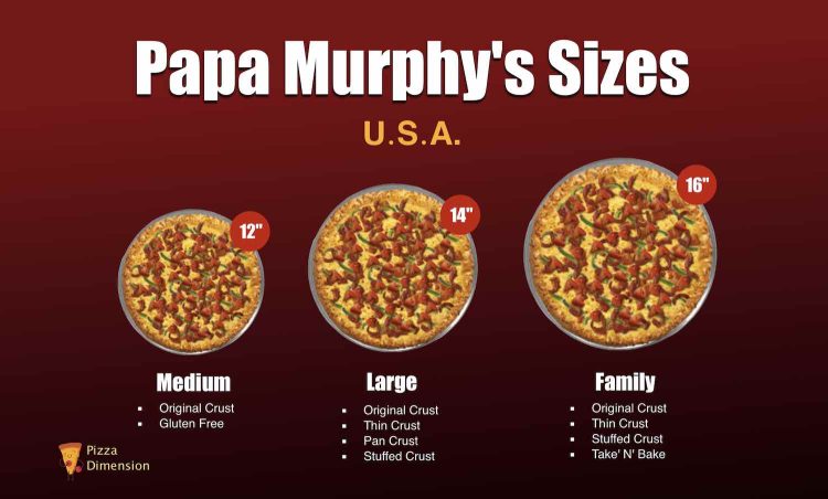 Pizza Sizes and Crusts Comparisons of Big Chain Pizza